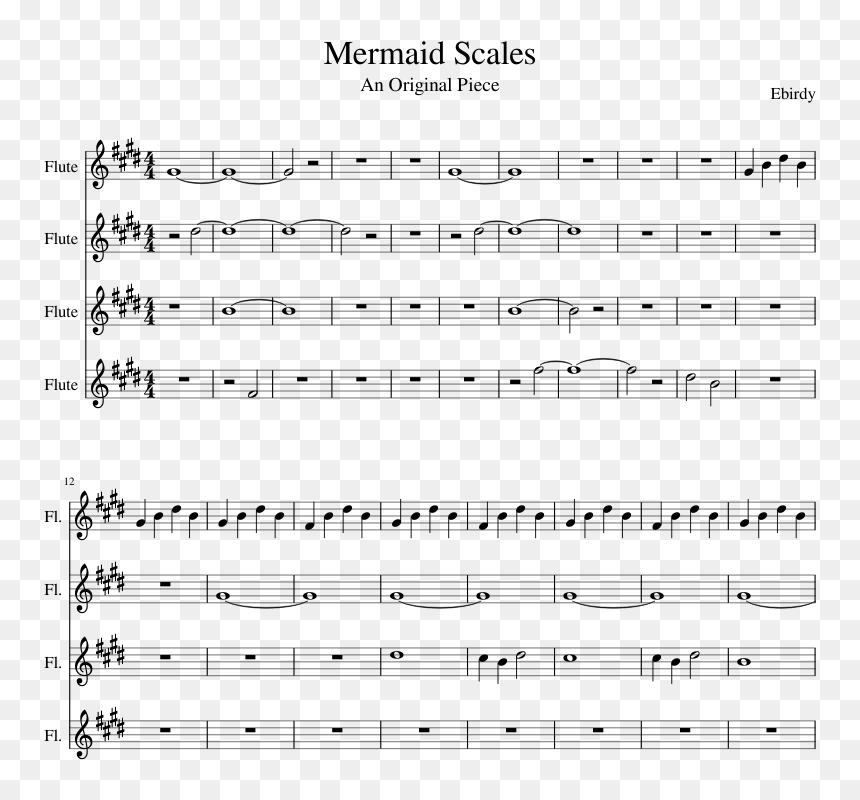 Sheet Music, HD Png Download - mermaid scales png