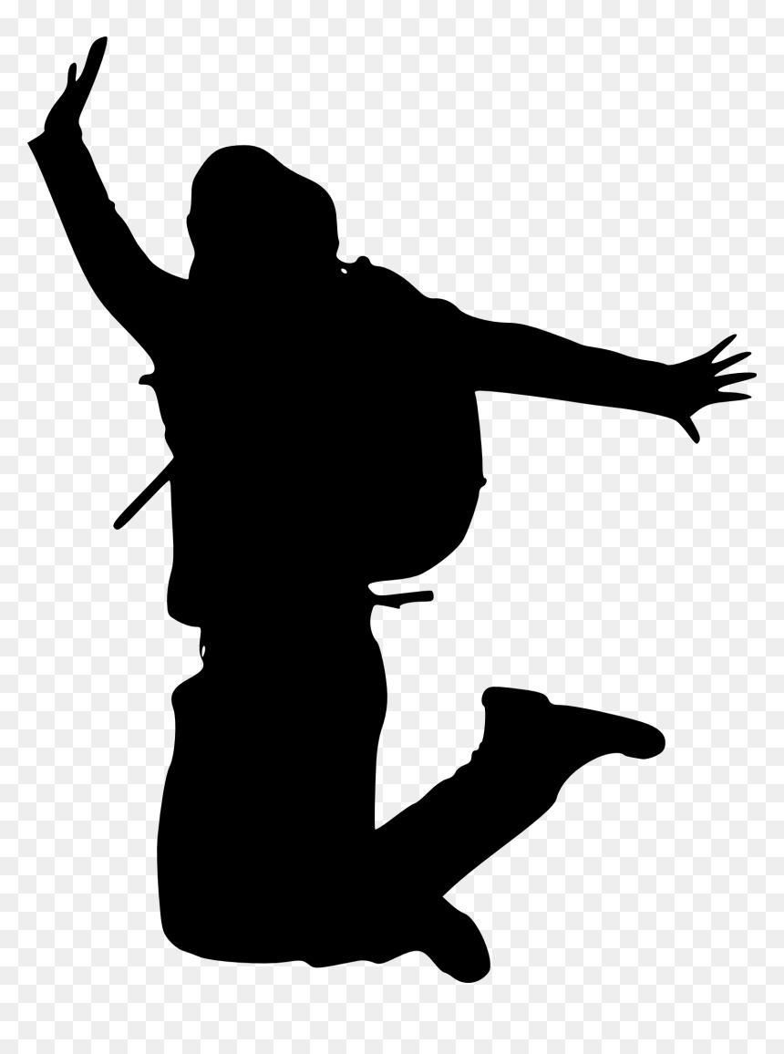 Silhouette Happy Png, Transparent Png - jumping silhouette png