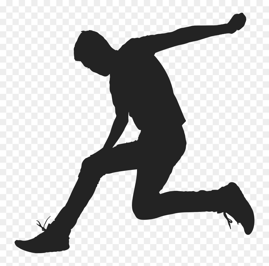 Silhouette Of A Man Jumping, HD Png Download - jumping silhouette png