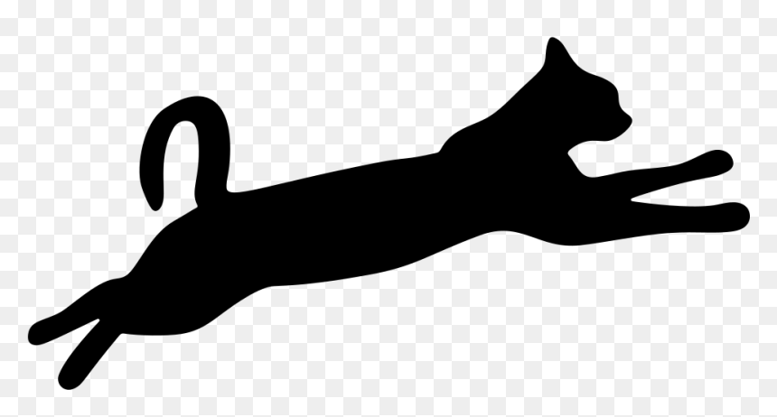 Jumping Cat Silhouette Png, Transparent Png - jumping silhouette png