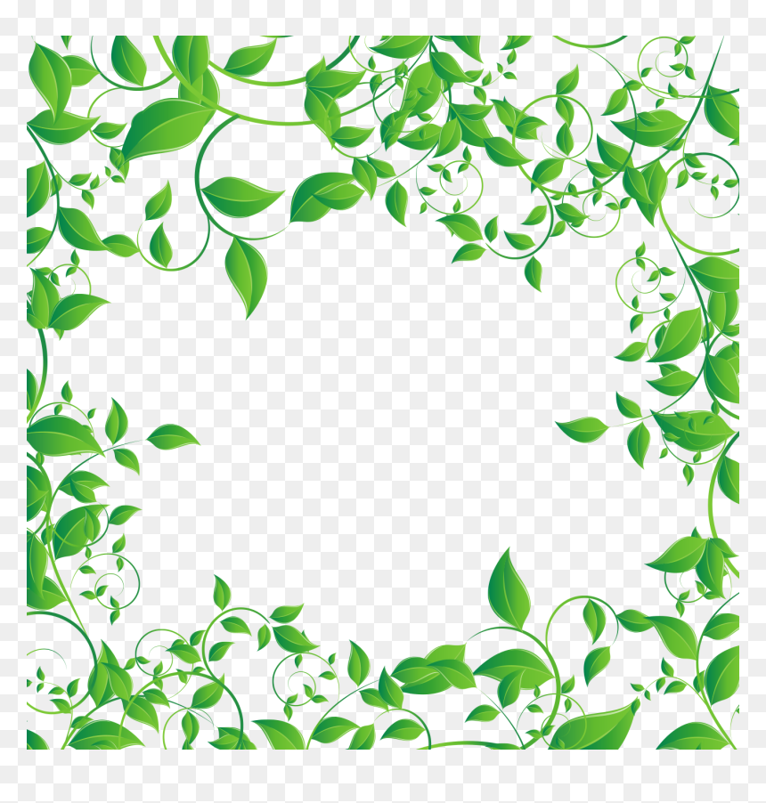 Green Leaves Border Png, Transparent Png - leaves border png