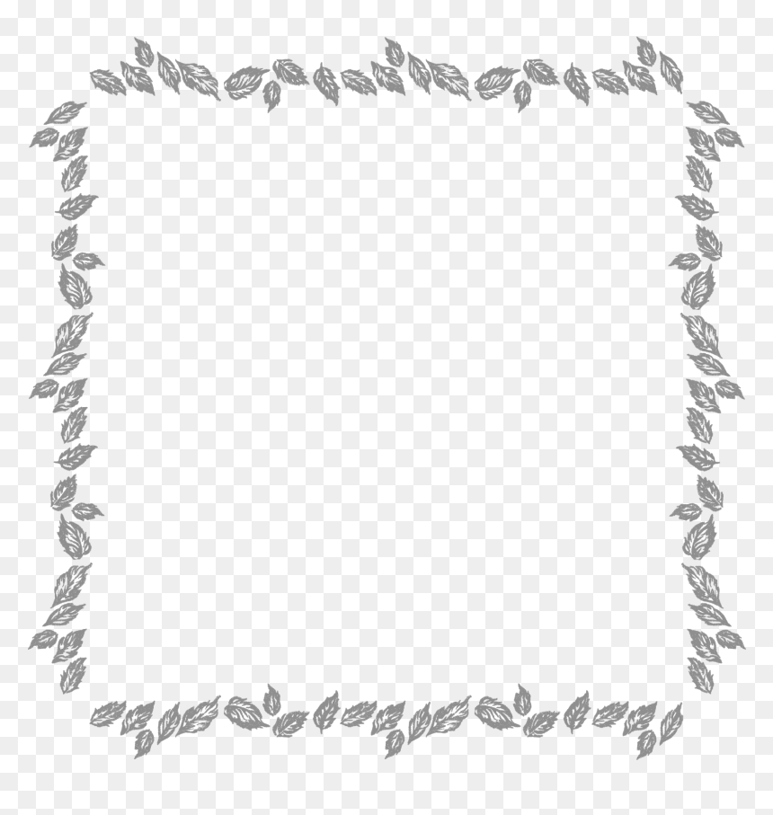 Black And White Leaf Border, HD Png Download - leaves border png