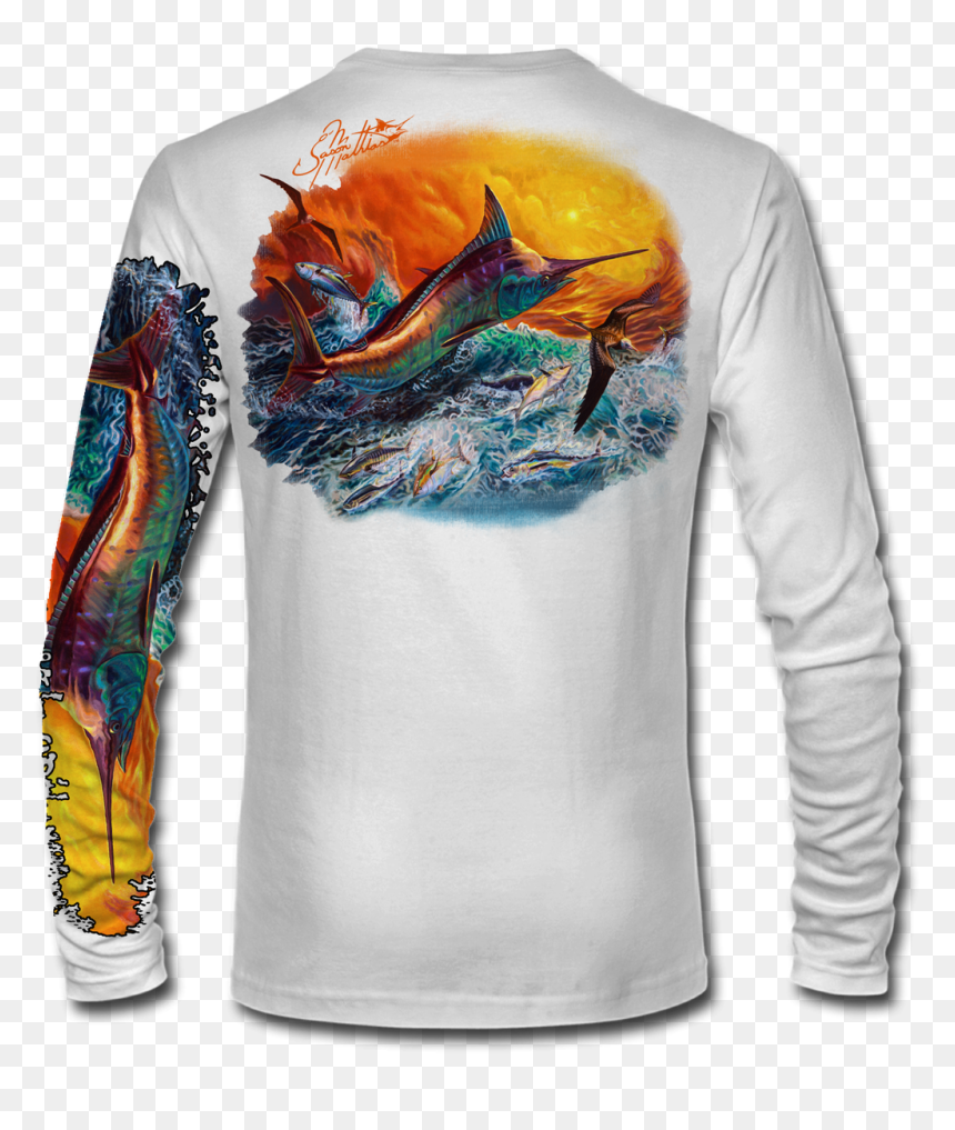Long Sleeve Upf Bass Shirt, HD Png Download - fish jumping png