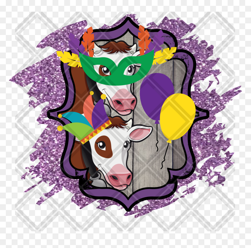 Cow Mardi Gras Png Digital Download Instand Download - Clip Art, Transparent Png - mardi gras png
