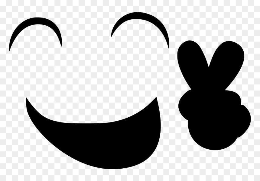 Smiley Black And White Peace, HD Png Download - peace emoji png