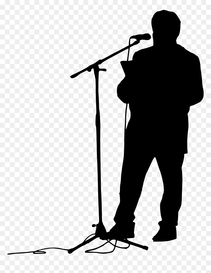 Microphone Stand Png Silhouette, Transparent Png - microphone stand png