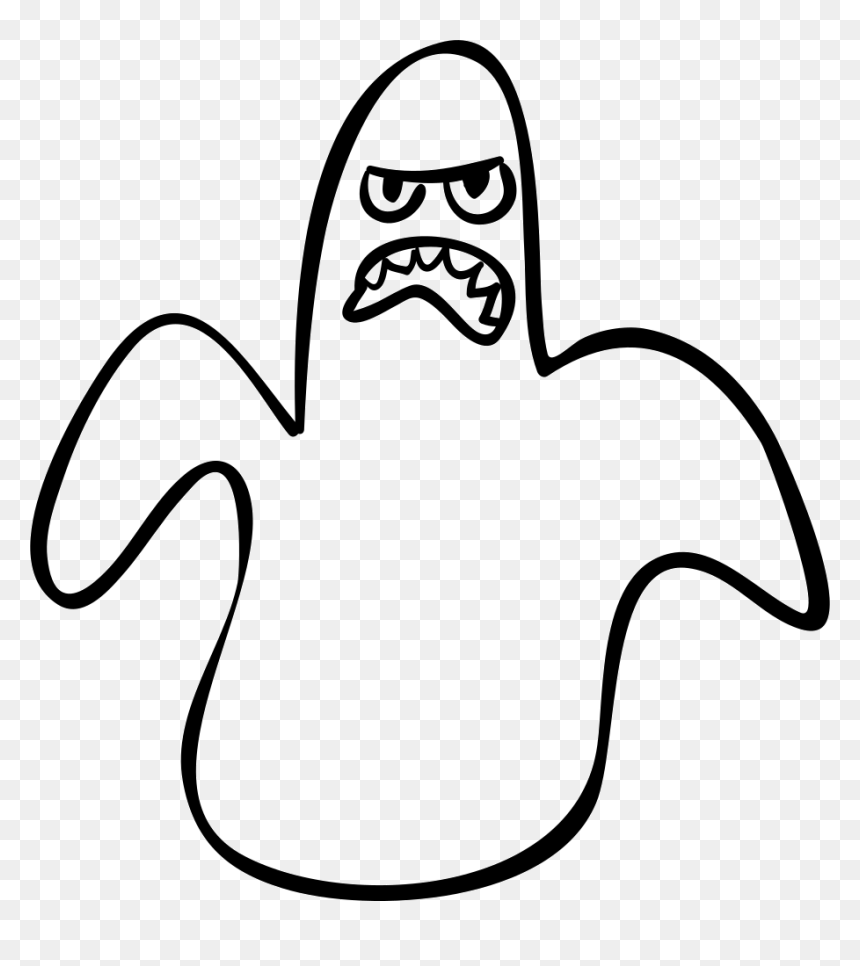 Halloween Ghost Outline Scary Shape - Scary Shape, HD Png Download - halloween ghost png