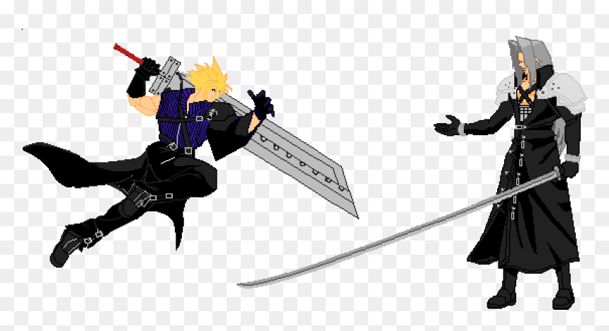 Cloud Vs Sephiroth Figure, HD Png Download - sephiroth png