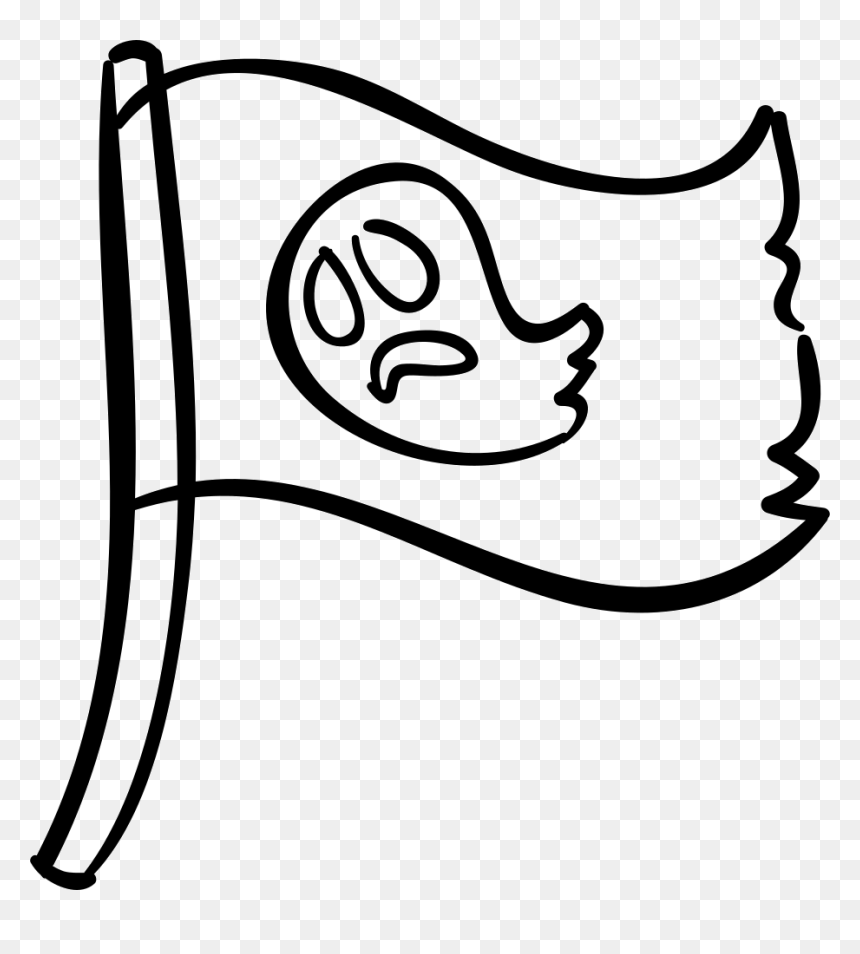 Ghost Flag Of Halloween Outline Comments - Outlined Images Of Flag, HD Png Download - halloween ghost png