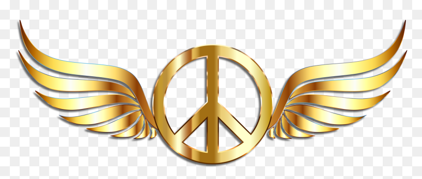 Clipart - Peace Sign In Gold, HD Png Download - peace emoji png