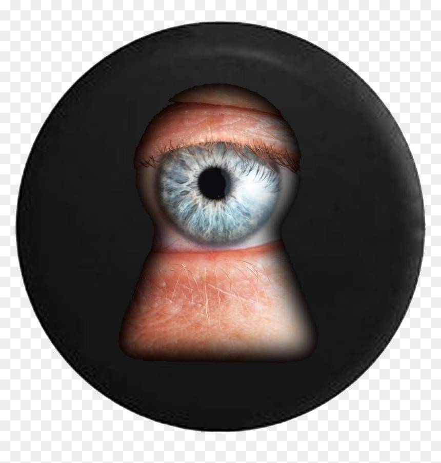 Eye Looking Through A Keyhole Jeep Camper Spare Tire - Someone Getting Watched, HD Png Download - keyhole png