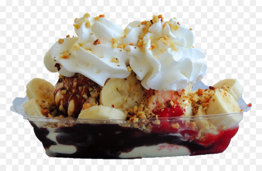Deep Fried Bananas & Ice Cream Png - Banana Split, Transparent Png - banana split png