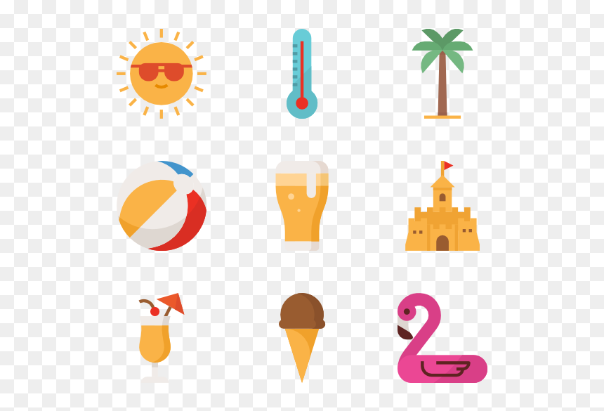 Beach Umbrella Vector Png - Summer Vector Icons Png, Transparent Png - beach umbrella png