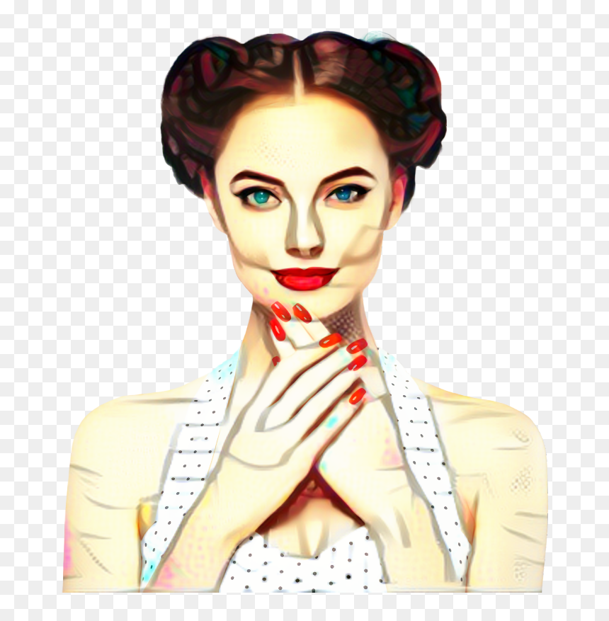 Pin-up Girl Woman Retro Style Manicure Vintage - Vintage Png Retro, Transparent Png - pin up girl png