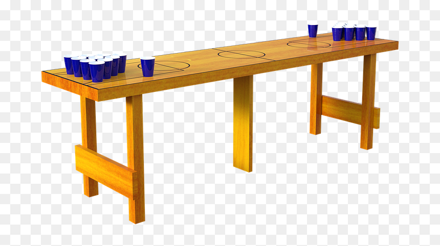Wood Foldable Beer Pong Table, HD Png Download - beer pong png