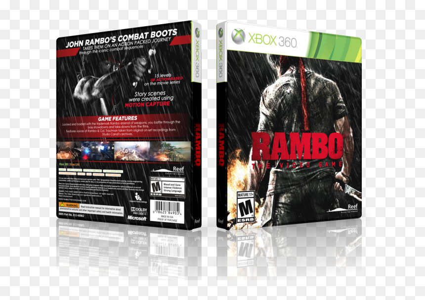 The Video Game Box Art Cover - John Rambo, HD Png Download - rambo png