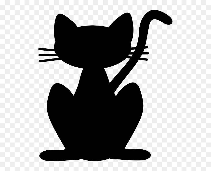 Black Cat Silhouette, HD Png Download - cat silhouette png