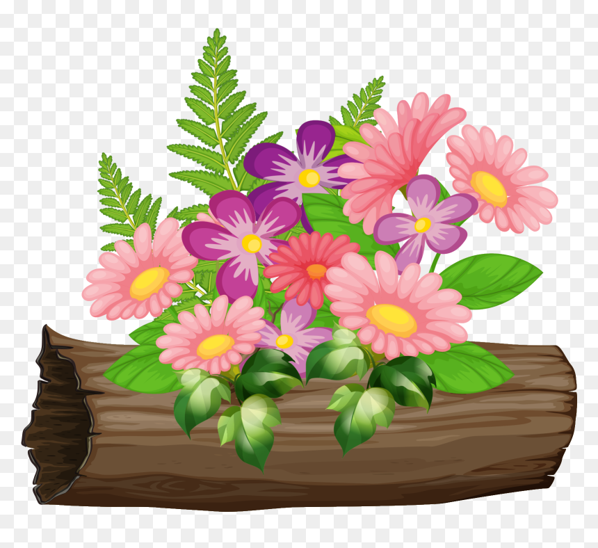 Pink Flower Leafs - Flower, HD Png Download - leafs png