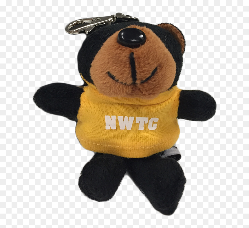 Plush Black Bear Key Tag - Teddy Bear, HD Png Download - black bear png