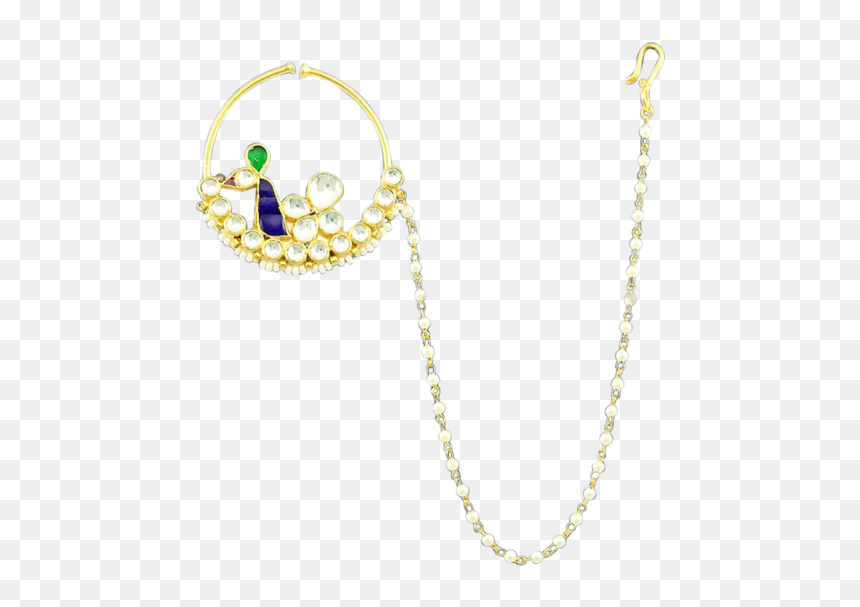 Peacock Nose Ring - Chain, HD Png Download - nose ring png