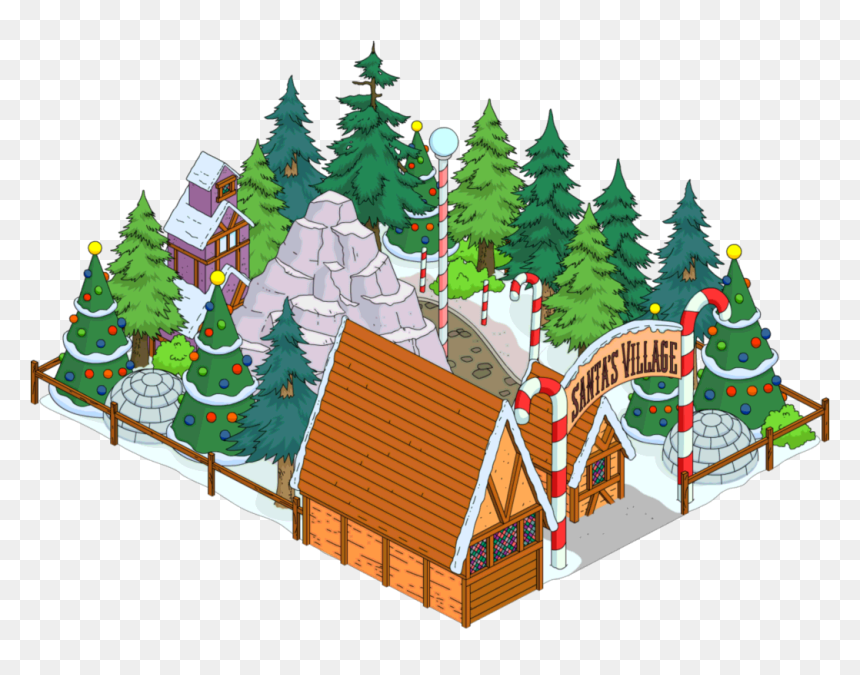 Christmas Village Png Clipart - Santa Christmas Village Simpsons, Transparent Png - village png