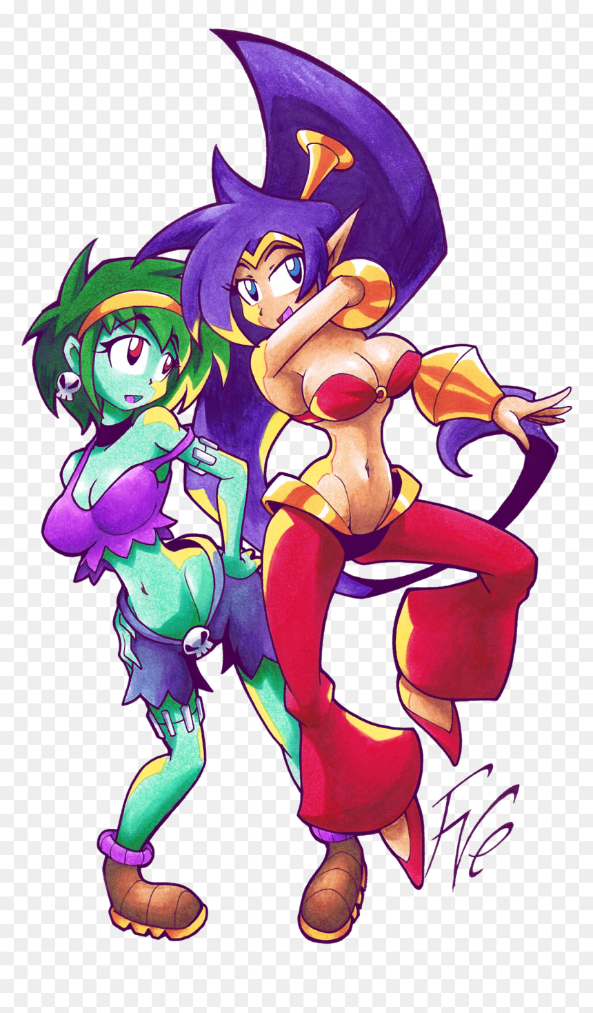 Fanart Of Shantae And Rottytops, From “half Genie Hero“ - Shantae Half Genie Hero Fan Art, HD Png Download - shantae png