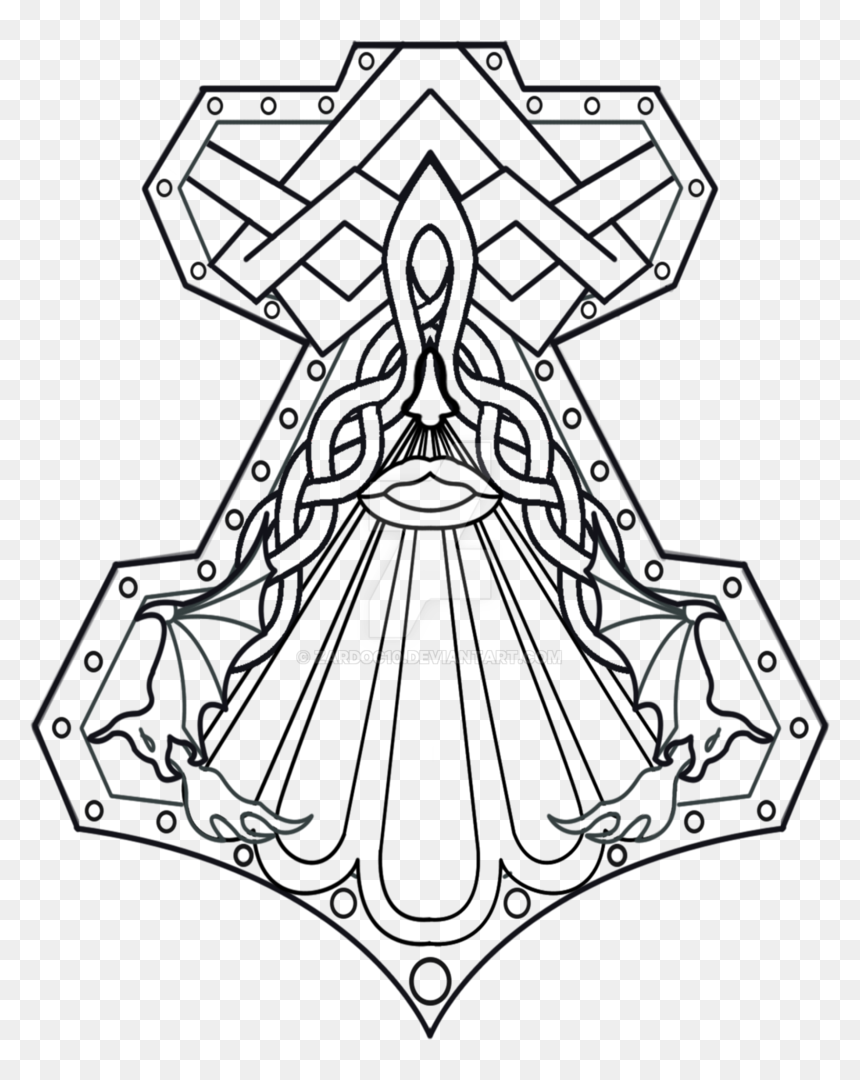 Vector Royalty Free Mjolnir Drawing, HD Png Download - mjolnir png