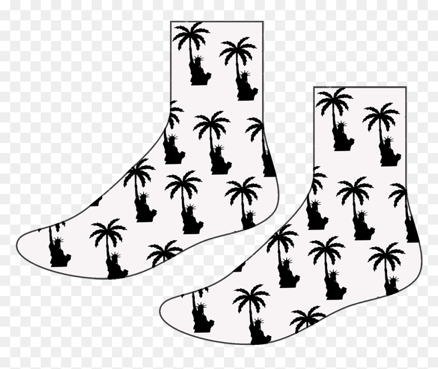 Sock Clipart , Png Download - Black And White Palm Tree, Transparent Png - pope hat png