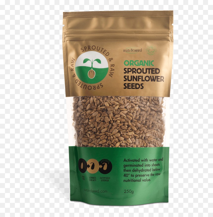 Sprouted & Raw Organic Sunflower Seeds 250g - Sunflower Seed, HD Png Download - seed png