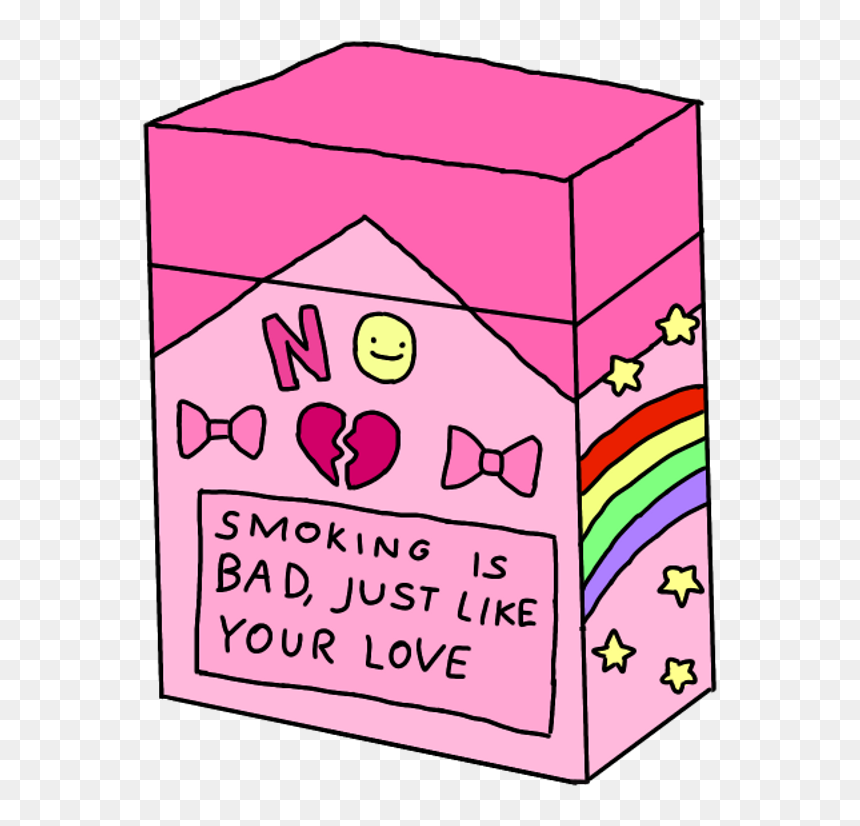 Smoking Smoke No Bow Heart Rainbow Star Stars Bad Love, HD Png Download - smoking blunt png