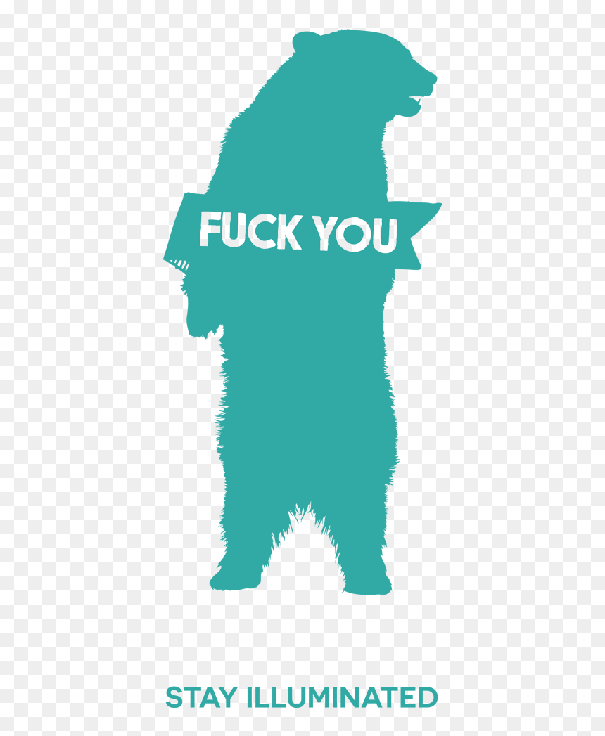 Fuck You Animal Series - Bear Standing Silhouette Png, Transparent Png - bear silhouette png