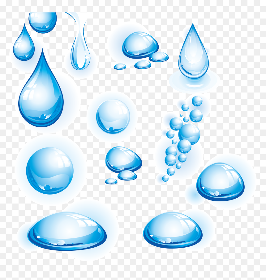 Blue Water Clipart Liquid Water - Water Drops, HD Png Download - water clipart png