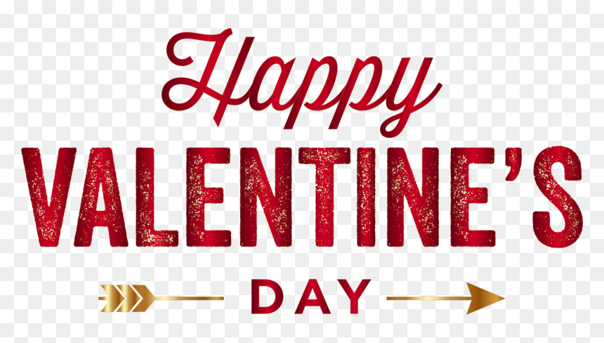 Happy Valentines Day Gold Arrow - Happy Valentine Day Text Png, Transparent Png - gold arrow png
