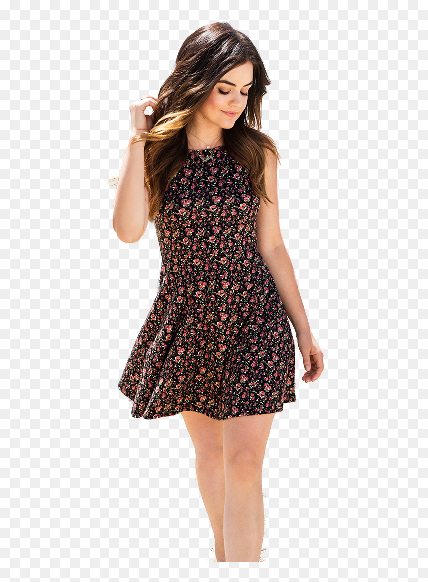 Lucy Hale Floral Dress, HD Png Download - lucy hale png
