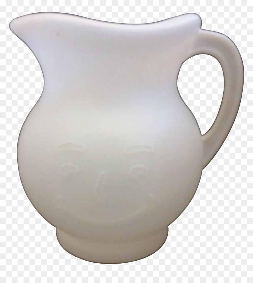 Kool Aid Man Face Pitcher White Plastic 1980s - Ceramic, HD Png Download - kool aid man png