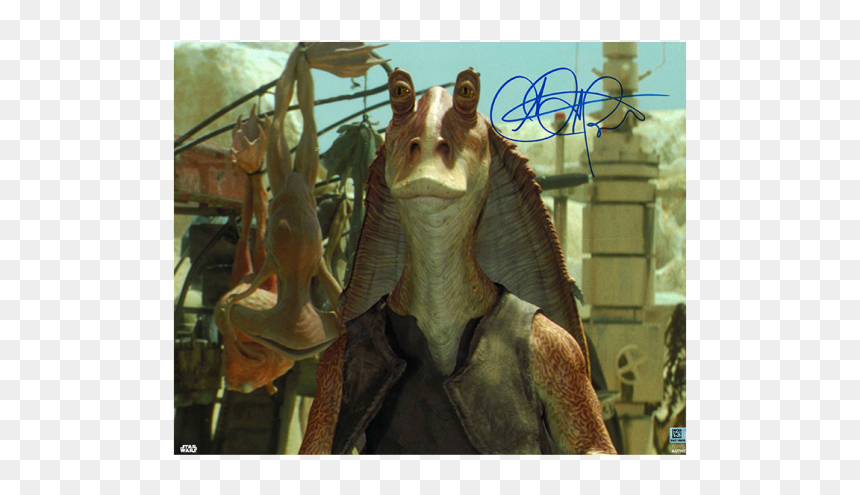 Ahmed Best As Jar Jar Binks Autographed In Blue Ink - Star Wars Jar Jar Binks, HD Png Download - jar jar binks png