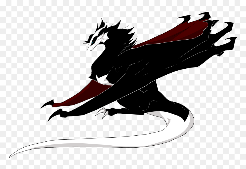 Dragon Cartoon Silhouette Black - Illustration, HD Png Download - village png