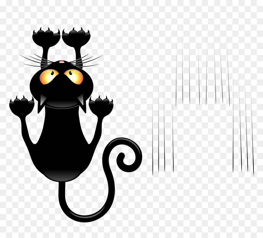 Black Cat Cartoon Png , Png Download - Cat Scratching Clipart, Transparent Png - cartoon cat png