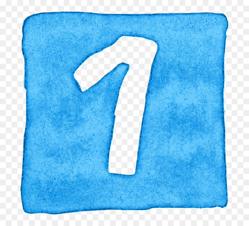 Watercolor Numbers In Square 6 - Towel, HD Png Download - blue square png