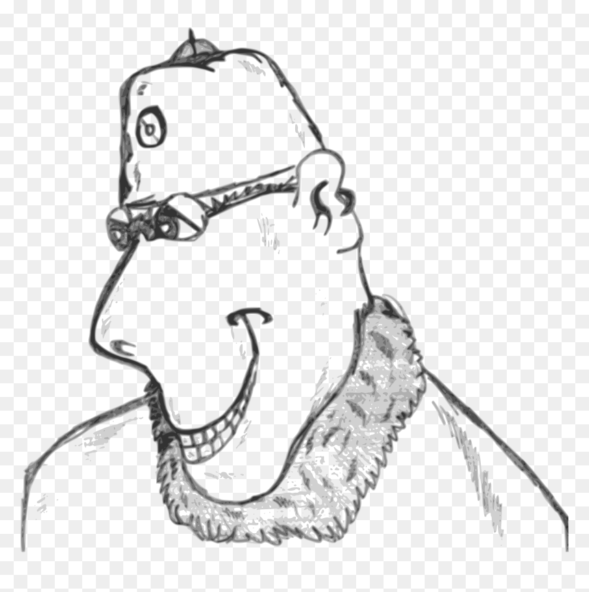 Weird Face Clip Arts - Weird Clip Art Black And White, HD Png Download - weird png