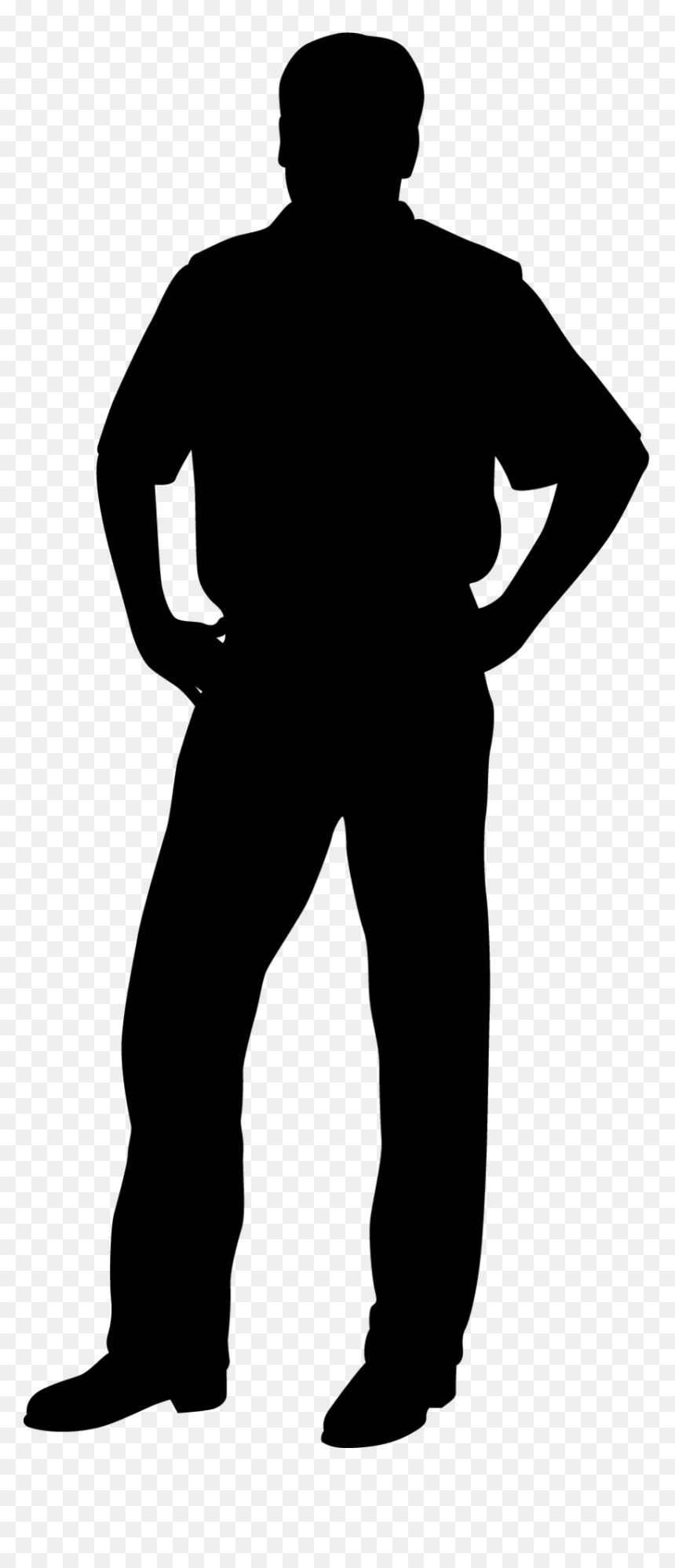 Silhouette Stock Photography - Standing Casual Man Silhouette, HD Png Download - bear silhouette png