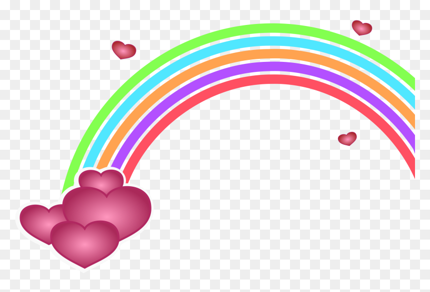 Thumb Image - Love Hearts And Rainbows, HD Png Download - arcoiris png