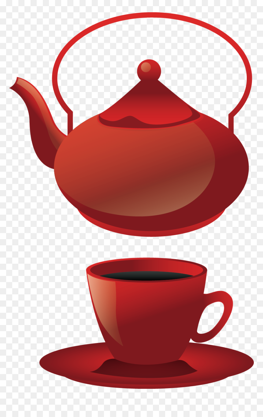Teapot Coffee Cup Teacup - Cup And Teapot Vector Png, Transparent Png - coffee cup vector png