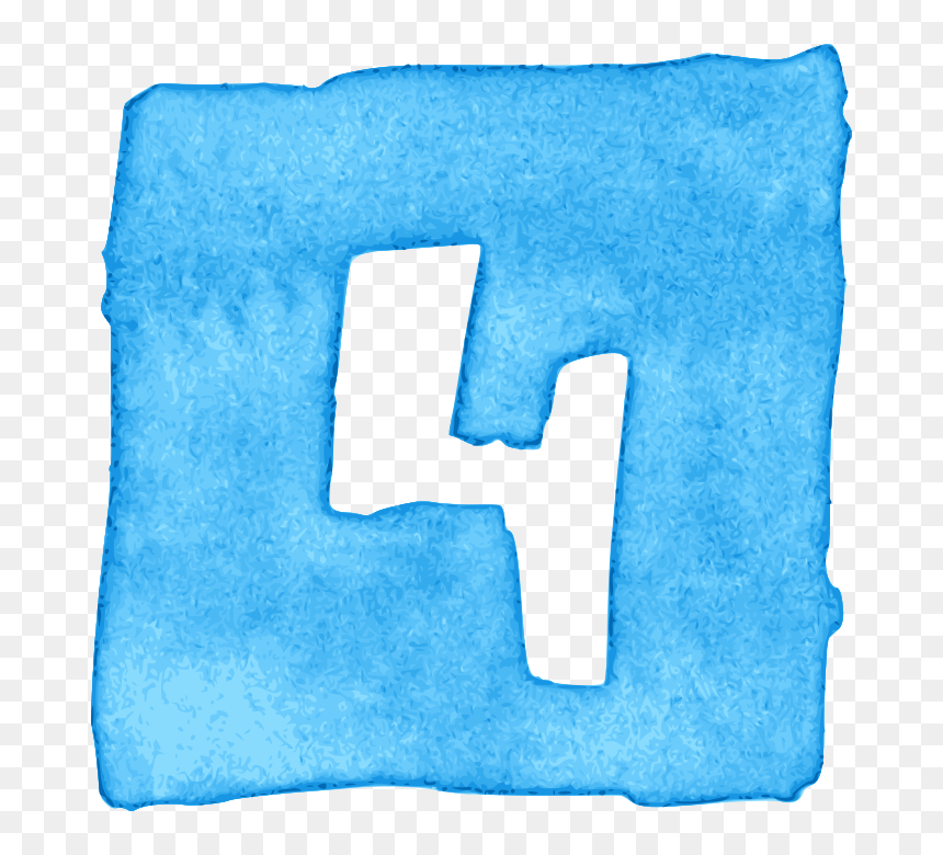 Watercolor Numbers In Square 9 - Slope, HD Png Download - blue square png