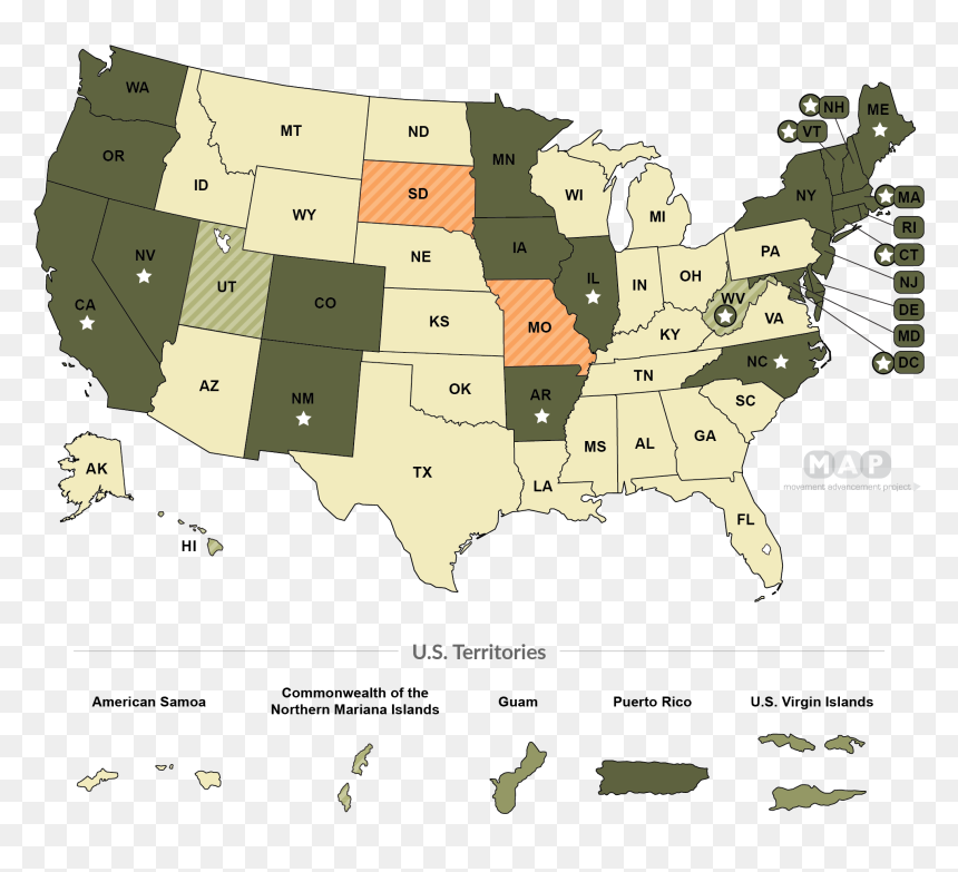 United States Map - Gay Panic Defense Map, HD Png Download - united states map png