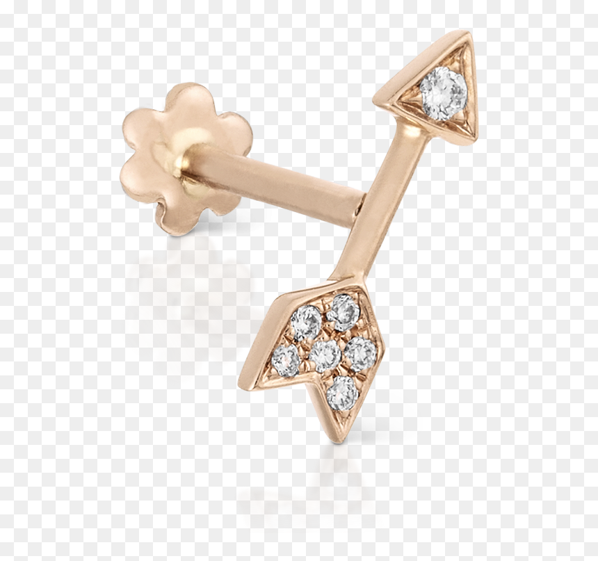 Threaded Stud Earrings, HD Png Download - gold arrow png
