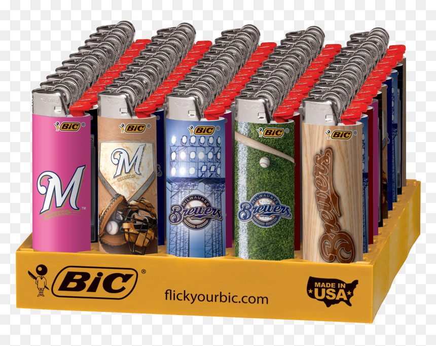 Bic Milwaukee Brewers Lighters Wholesale - Bic Lighters, HD Png Download - lighter png