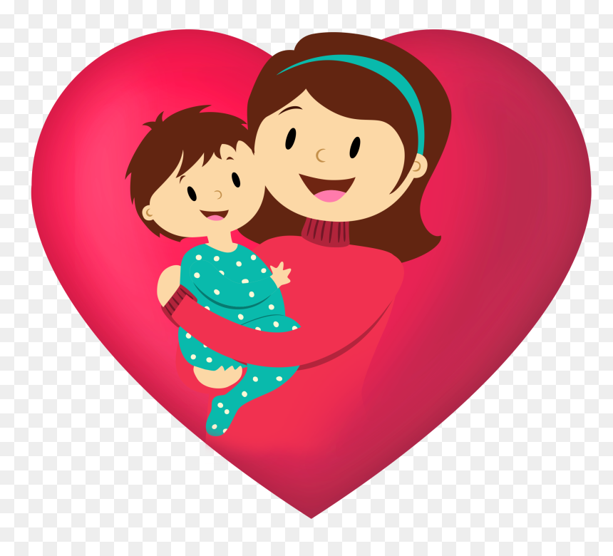 Red Heart Mother"s Day Decoration Materials Happy - Desenho Animado De Babá, HD Png Download - mother png
