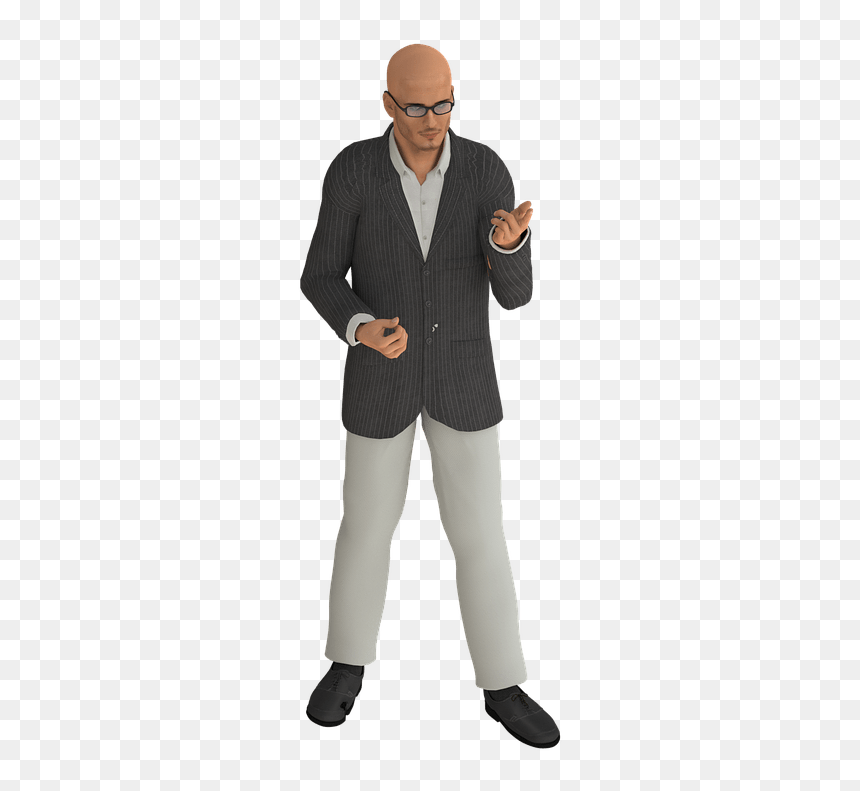 Modern Bald Man Wearing Glasses Clip Arts - Bald Man Png, Transparent Png - black glasses png