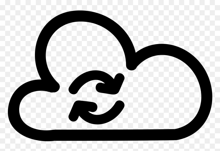 Synchronize Sign Of A Cloud With Two Arrows In Circle - Cloud Computing, HD Png Download - hand drawn circle png